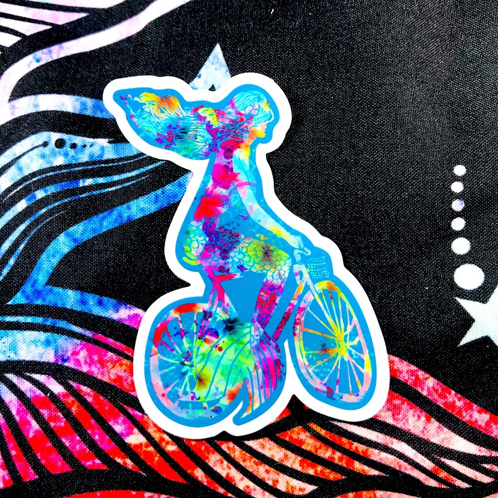 Underwater Biking Beautifully Enchanting Mystical Mermaid Decor Sticker